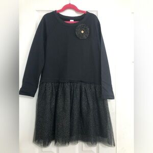 Carters‎ kids NWOT black with glittery tulle skirt dress girls size 10/12 large